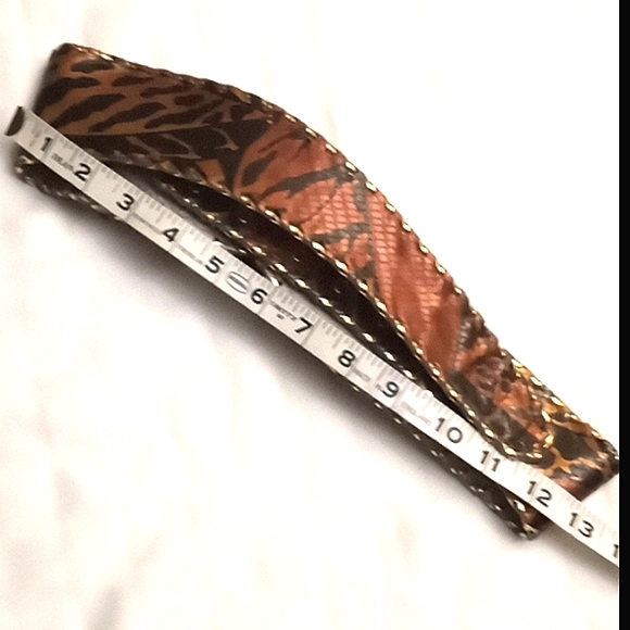 c '90s It's a Jungle Hand-Made Embellished Leather Belt VINTAGE - Picture 13 of 16